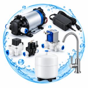 Linh kiện máy lọc nước – Bơm, nguồn, van, bình áp và vòi